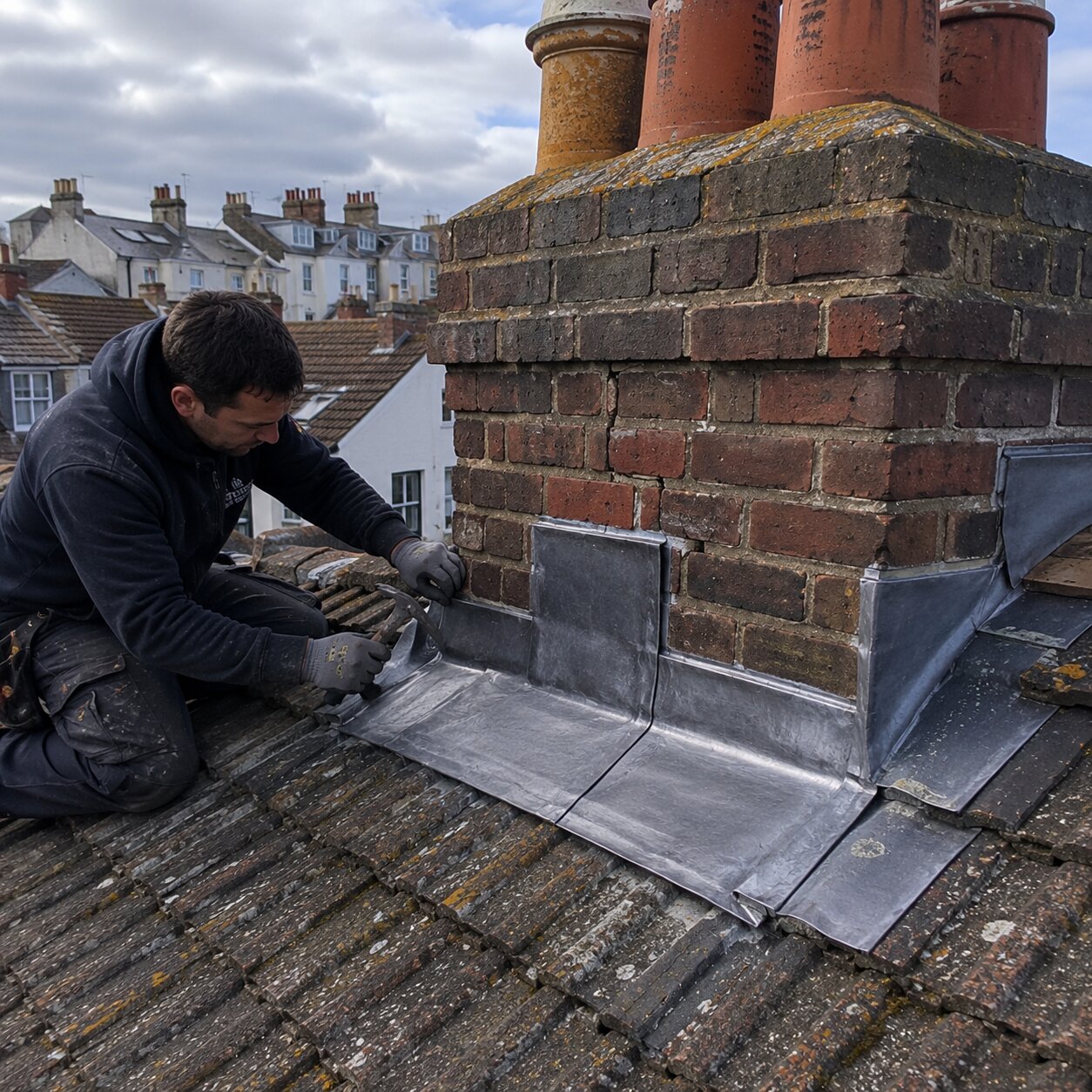 Chimney lead flashing repair in Hove